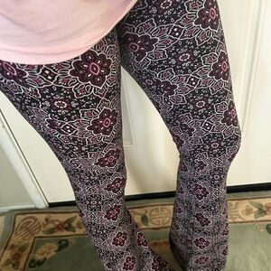 No Boundaries Black and Pink Patterned Pants